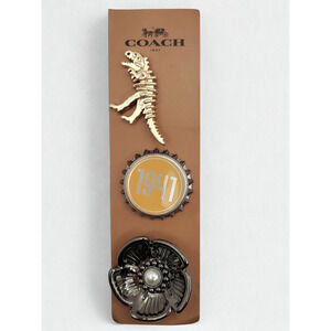 Coach Tearose Pearl Rexy Bottlecap Collectible Pins RARE